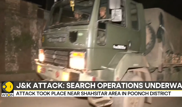 In Poonch, Jammu and Kashmir, a terror attack on an IAF convoy forced one soldier killed and four injured.