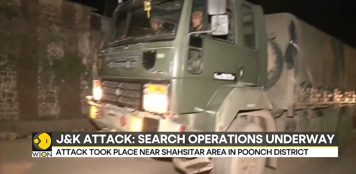 In Poonch, Jammu and Kashmir, a terror attack on an IAF convoy forced one soldier killed and four injured.